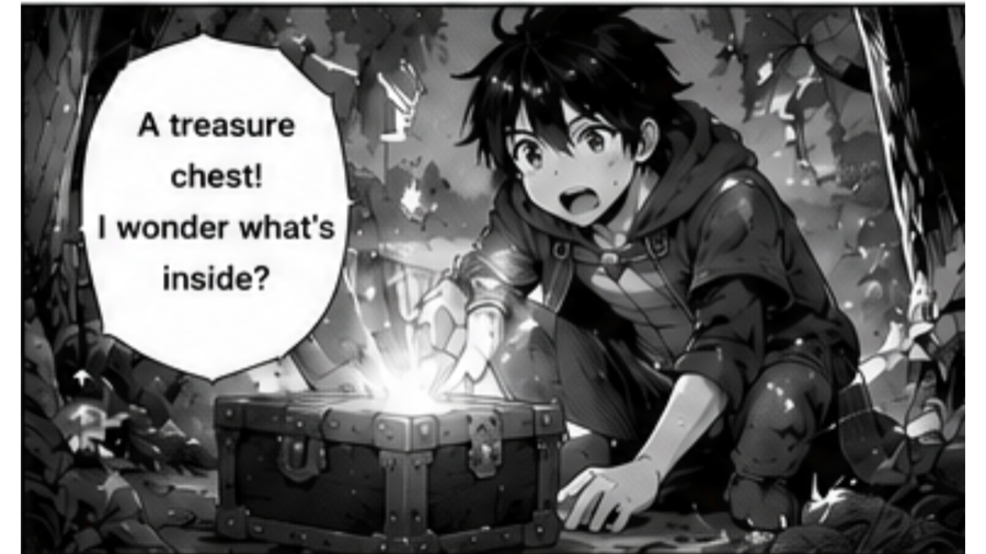 Translated English text rendered back onto the manga page